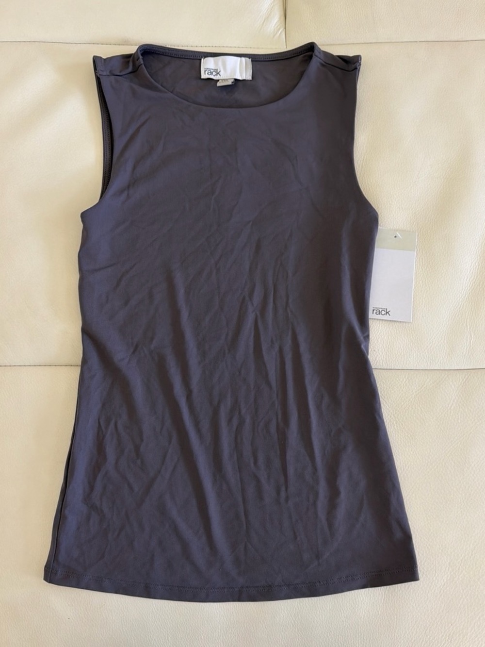 Rack Sleeveless Tank Top in Dark Charcoal